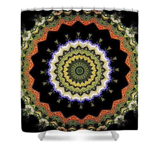 Dark and Light Abstract Mandala - Shower Curtain