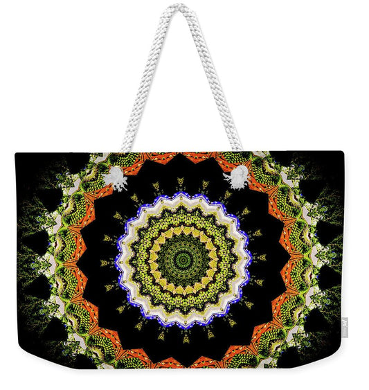 Dark and Light Abstract Mandala - Weekender Tote Bag