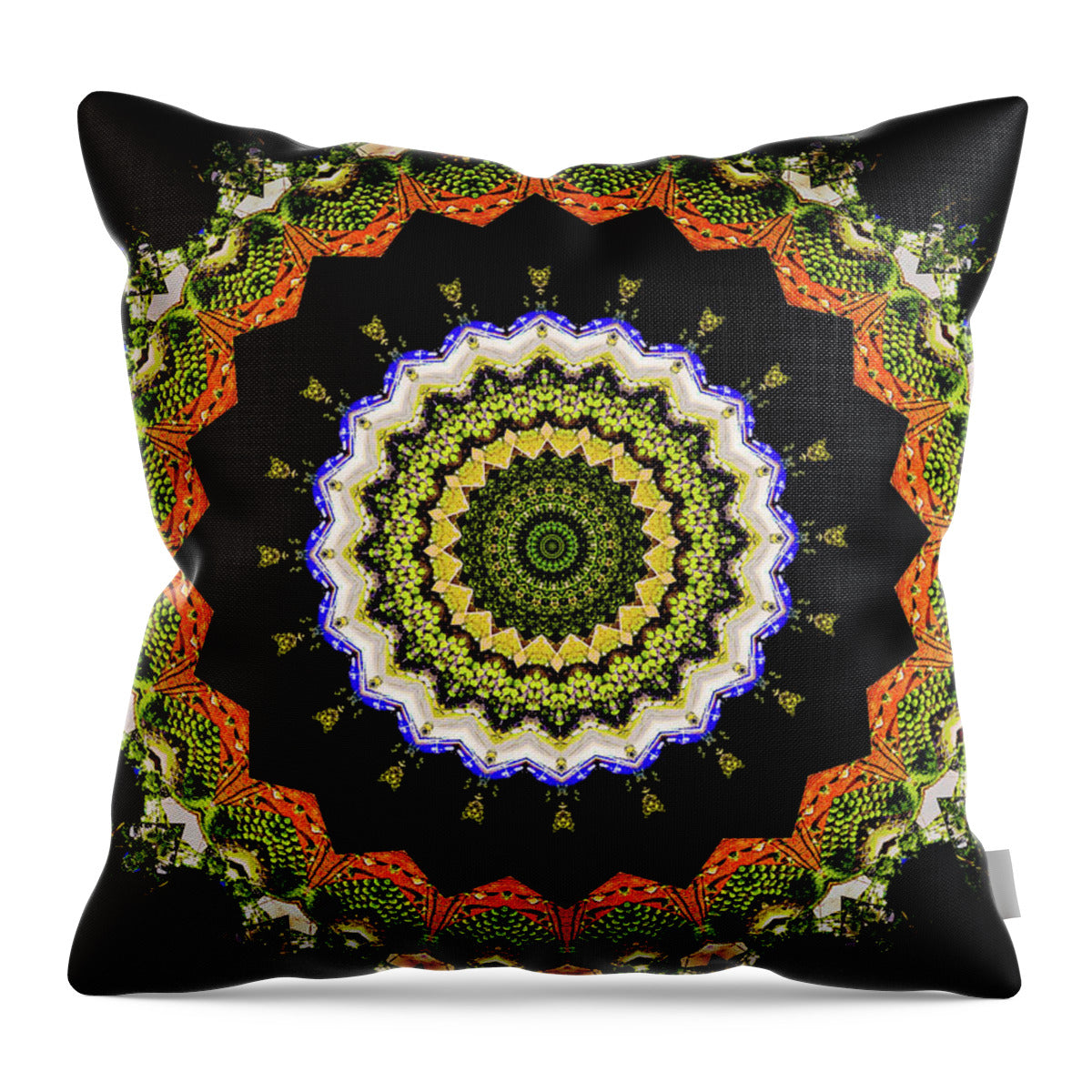 Dark and Light Abstract Mandala - Throw Pillow
