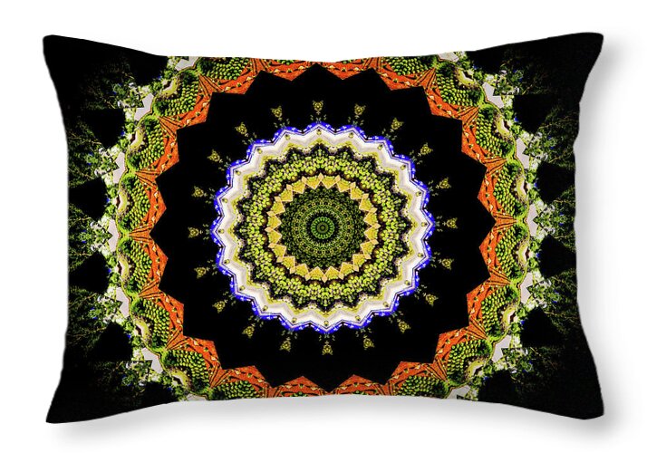 Dark and Light Abstract Mandala - Throw Pillow