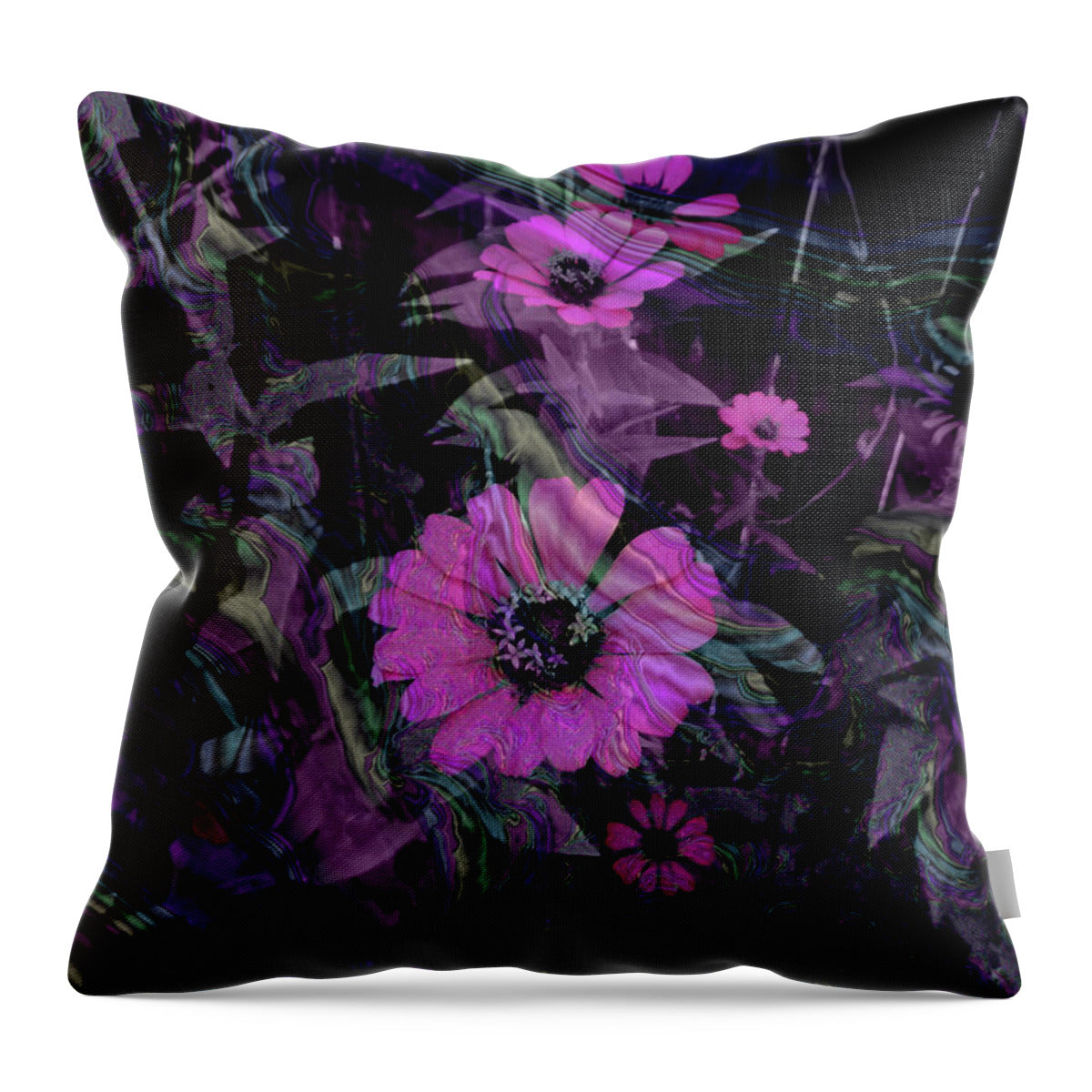Dark Pinks Flowers and Patterns - Throw Pillow