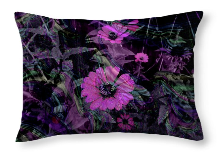 Dark Pinks Flowers and Patterns - Throw Pillow