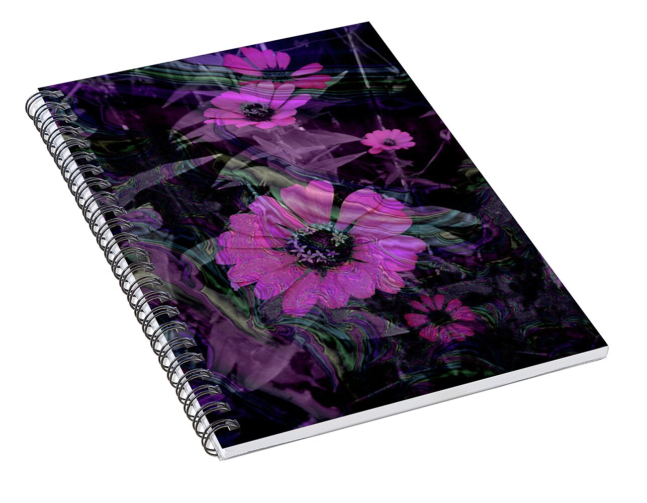 Dark Pinks Flowers and Patterns - Spiral Notebook