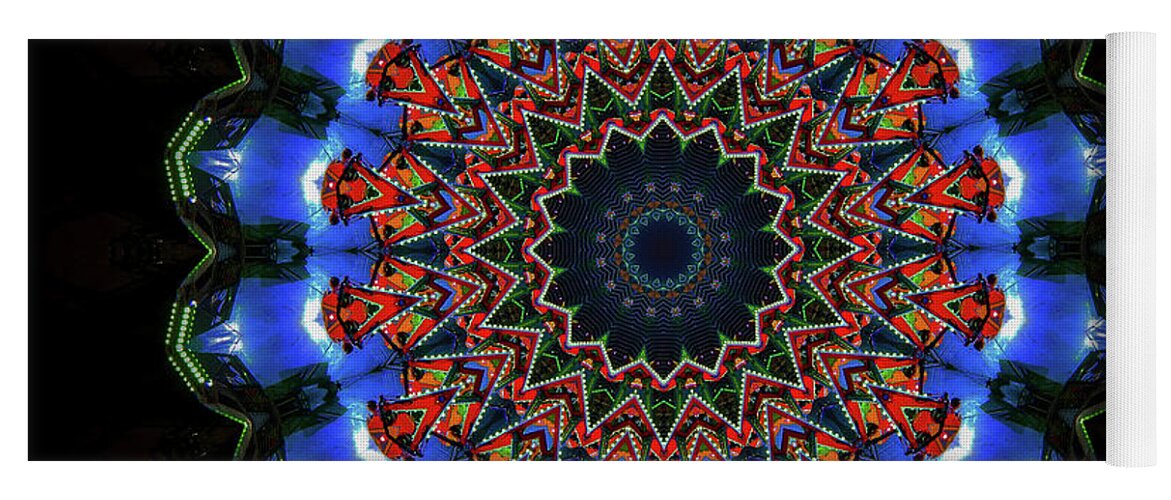 Darkness and Blue Light Mandala - Yoga Mat