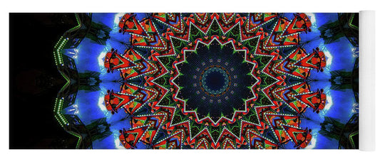 Darkness and Blue Light Mandala - Yoga Mat