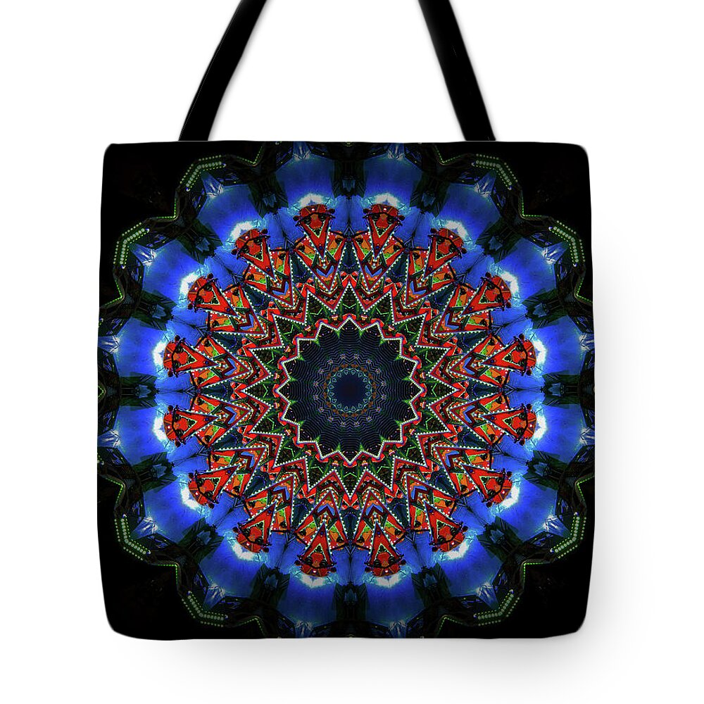 Darkness and Blue Light Mandala - Tote Bag