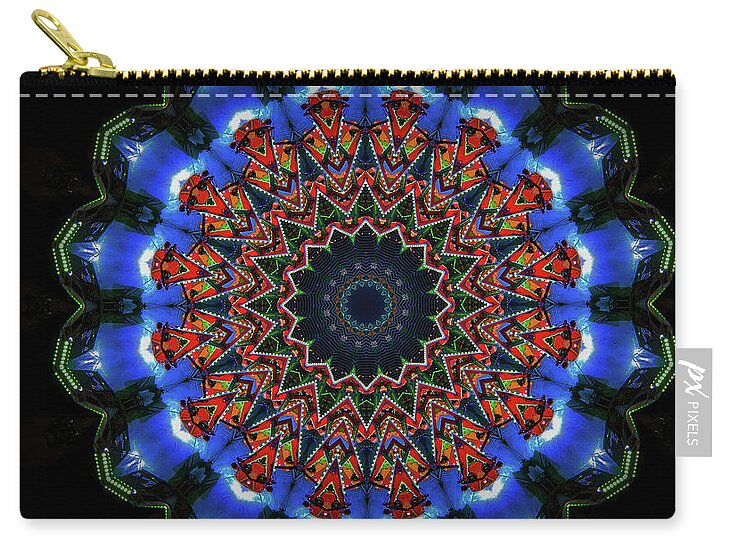 Darkness and Blue Light Mandala - Zip Pouch