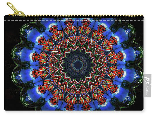 Darkness and Blue Light Mandala - Zip Pouch