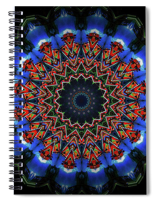Darkness and Blue Light Mandala - Spiral Notebook
