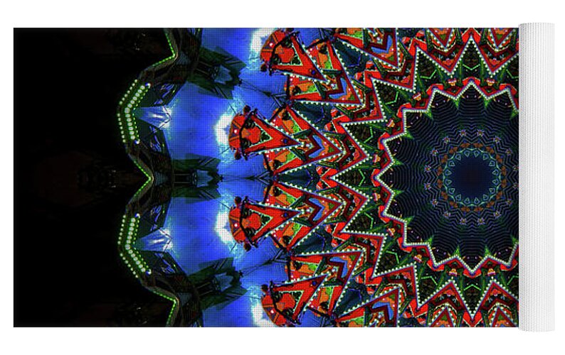 Darkness and Blue Light Mandala - Yoga Mat