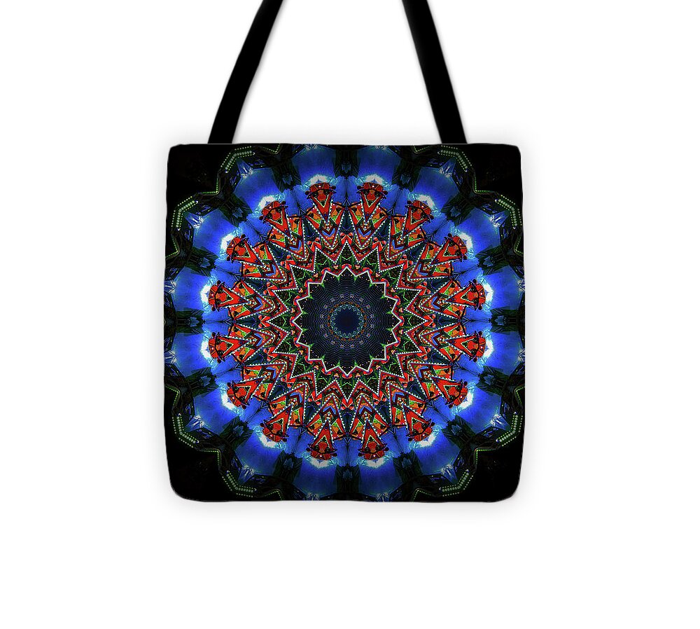 Darkness and Blue Light Mandala - Tote Bag