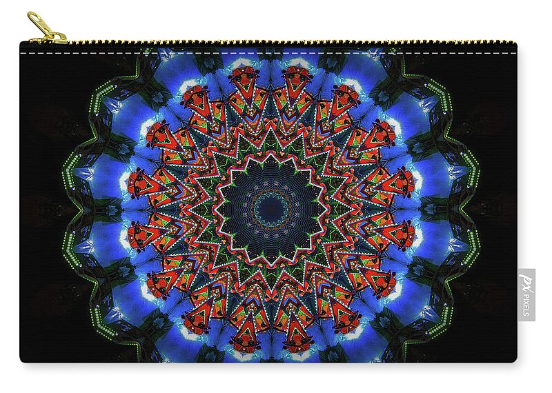 Darkness and Blue Light Mandala - Zip Pouch