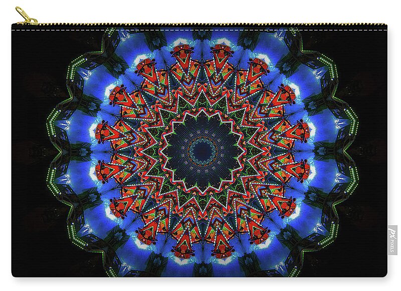 Darkness and Blue Light Mandala - Zip Pouch