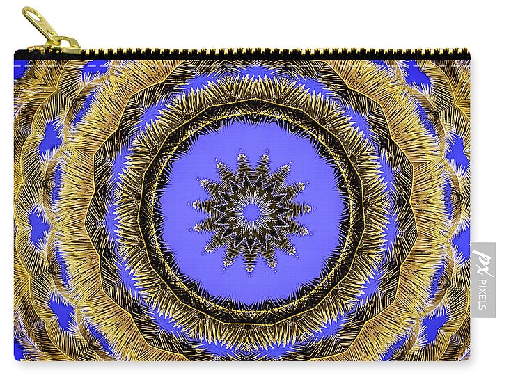 Desert Blues Circle Mandala - Zip Pouch
