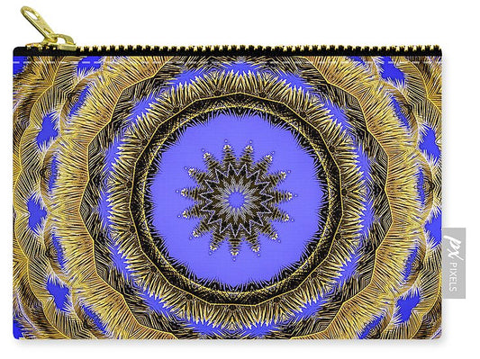 Desert Blues Circle Mandala - Zip Pouch