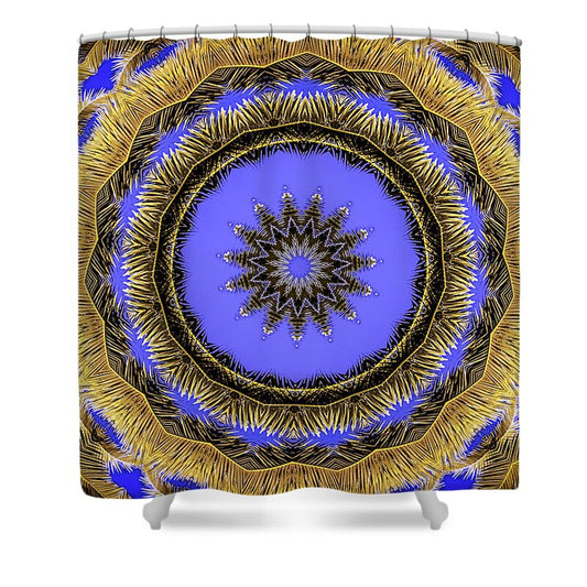 Desert Blues Circle Mandala - Shower Curtain