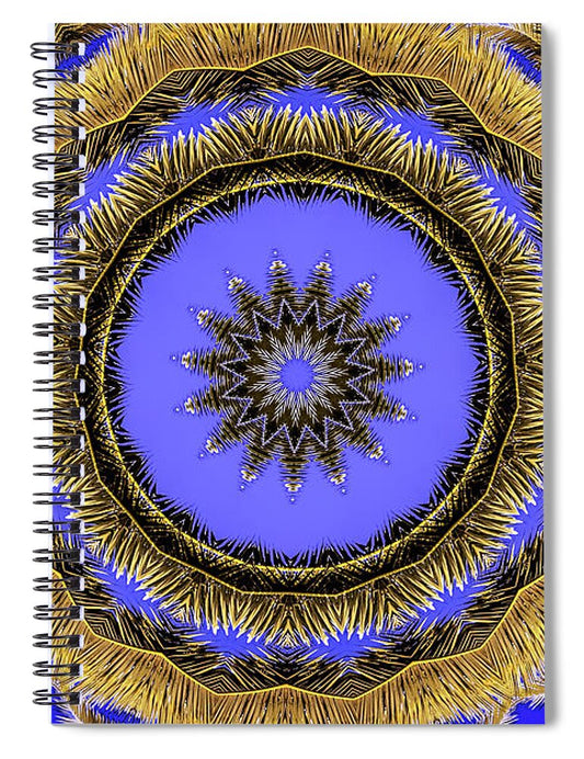 Desert Blues Circle Mandala - Spiral Notebook