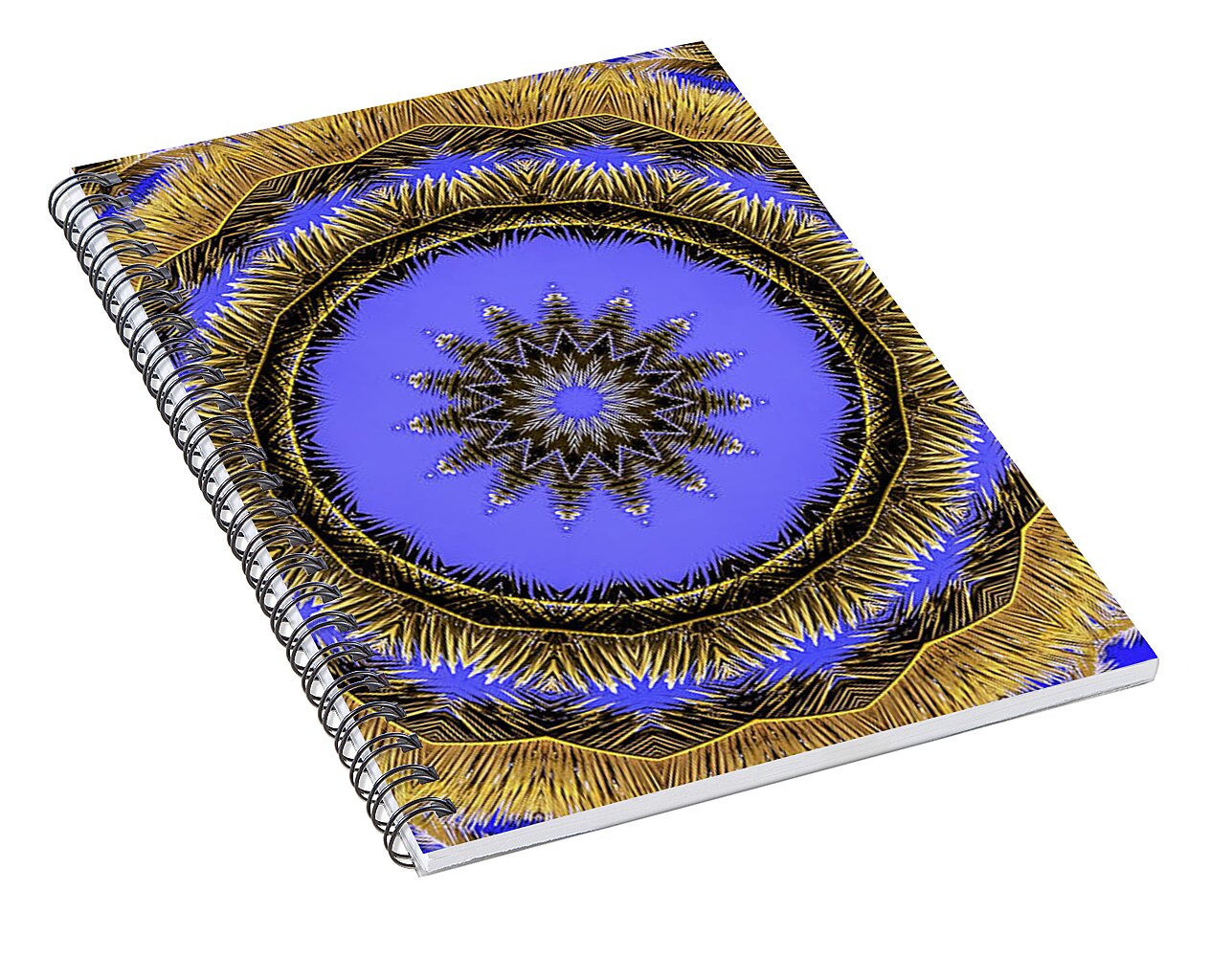 Desert Blues Circle Mandala - Spiral Notebook