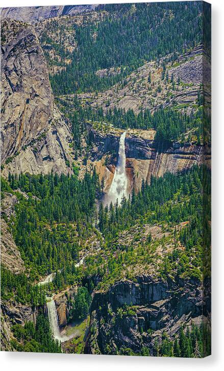 Double Waterfall in Glacier Point - Canvas Print