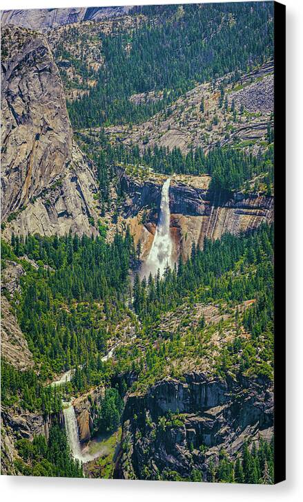Double Waterfall in Glacier Point - Canvas Print