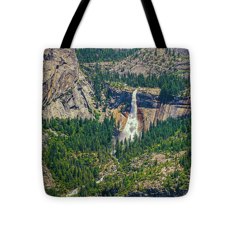 Double Waterfall in Glacier Point - Tote Bag