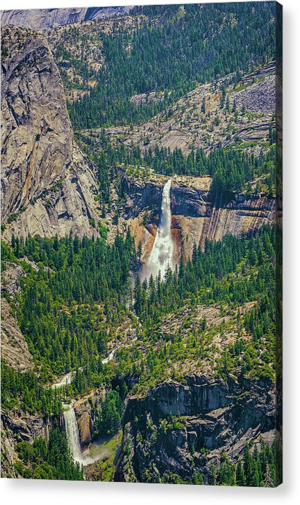 Double Waterfall in Glacier Point - Acrylic Print