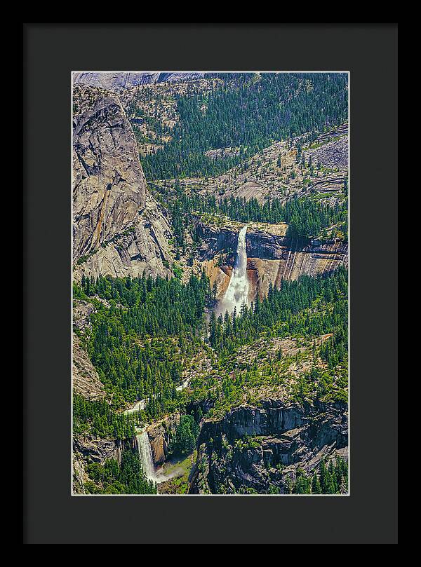 Double Waterfall in Glacier Point - Framed Print