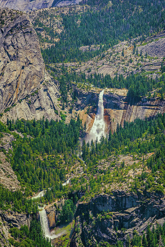 Double Waterfall in Glacier Point - Art Print