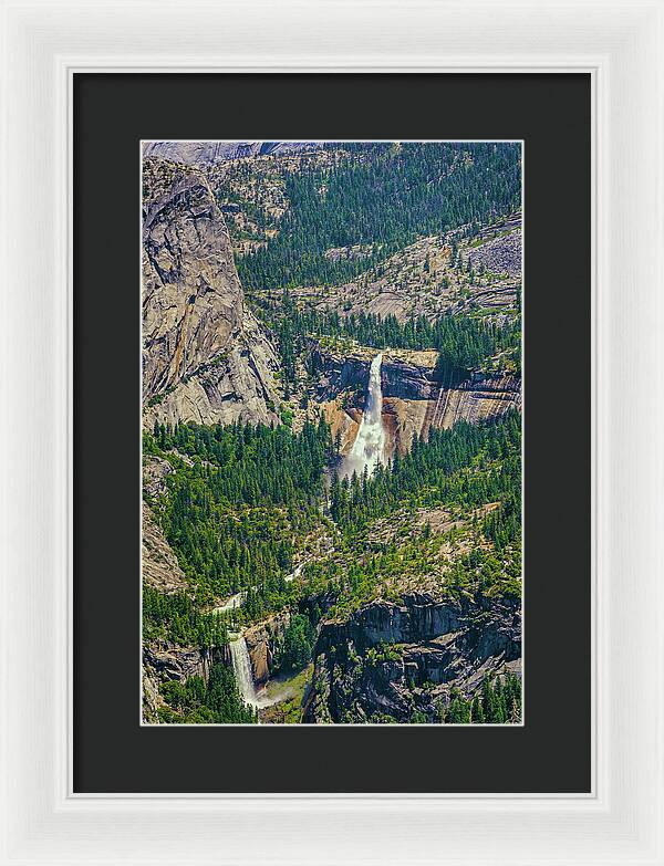 Double Waterfall in Glacier Point - Framed Print