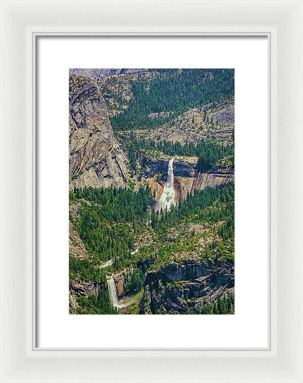 Double Waterfall in Glacier Point - Framed Print