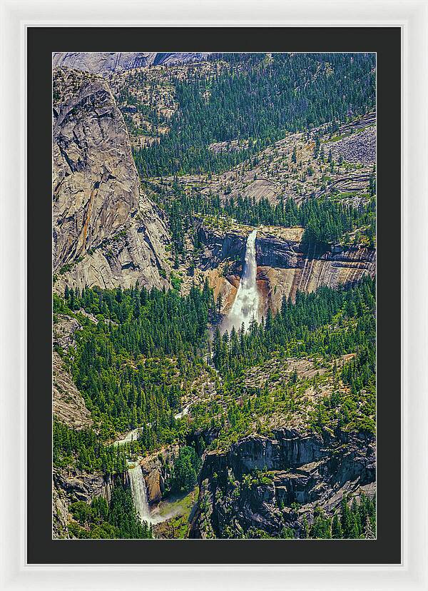 Double Waterfall in Glacier Point - Framed Print