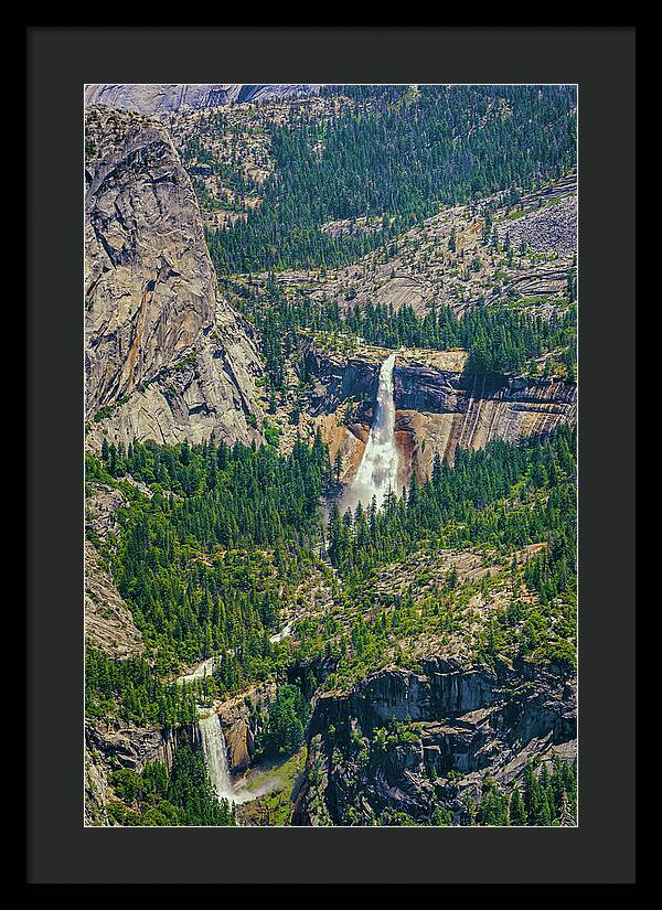 Double Waterfall in Glacier Point - Framed Print
