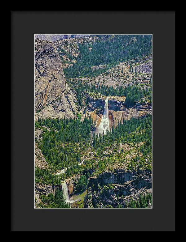 Double Waterfall in Glacier Point - Framed Print