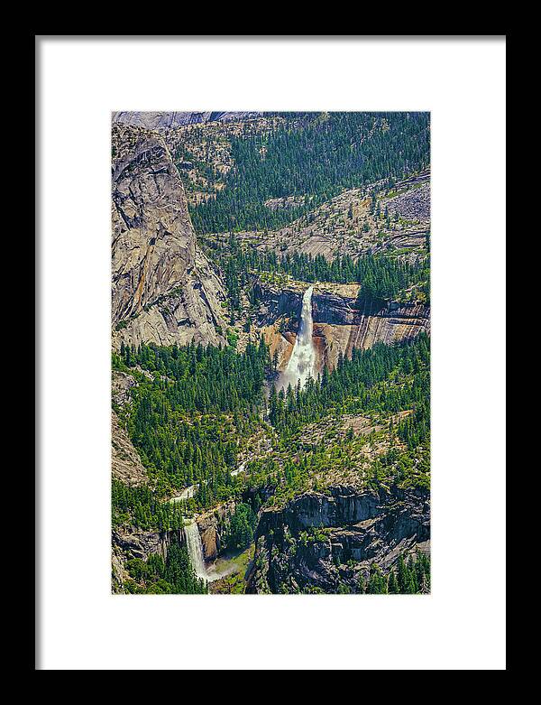 Double Waterfall in Glacier Point - Framed Print