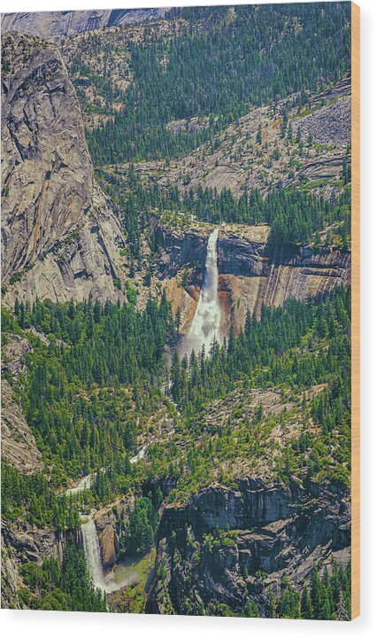 Double Waterfall in Glacier Point - Wood Print