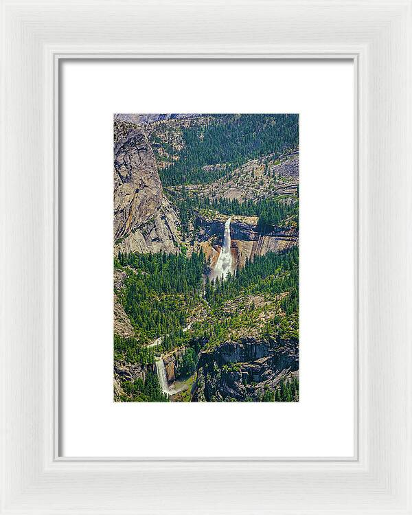 Double Waterfall in Glacier Point - Framed Print
