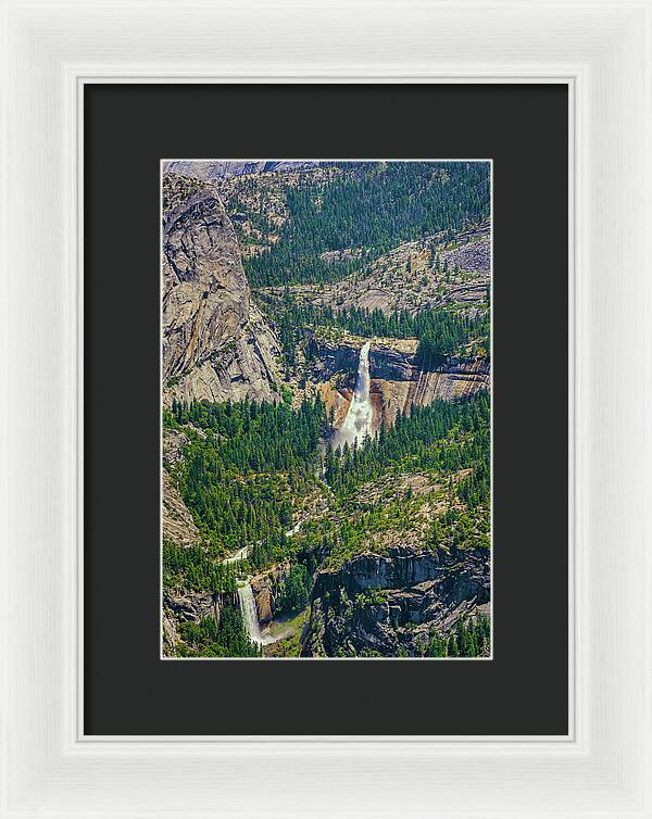 Double Waterfall in Glacier Point - Framed Print
