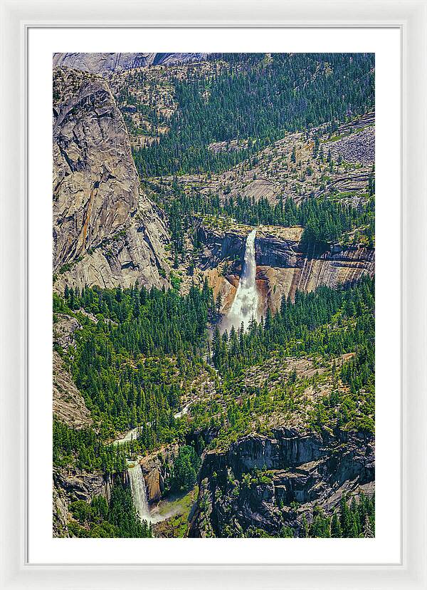 Double Waterfall in Glacier Point - Framed Print