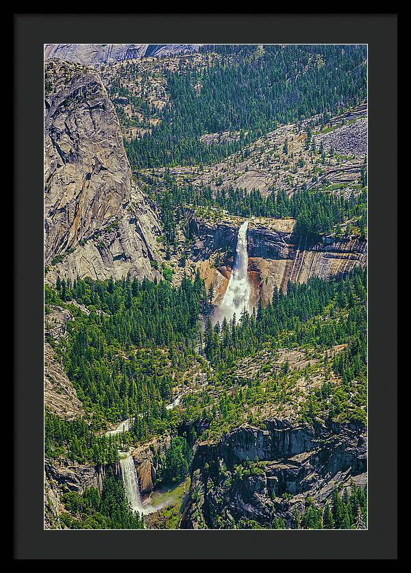 Double Waterfall in Glacier Point - Framed Print