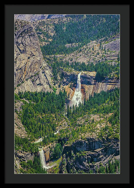 Double Waterfall in Glacier Point - Framed Print