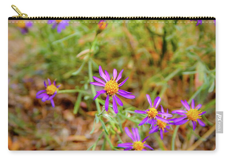 Dreamy Purple and Yellow Flowers Landscape - Zip Pouch