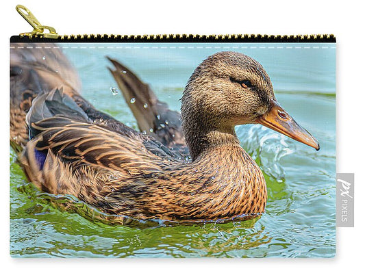 Duck Gliding on Water - Zip Pouch