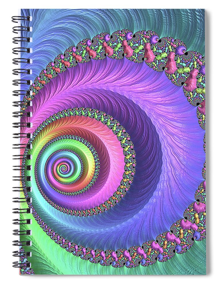 Easter Pastels Digital Fractals - Spiral Notebook