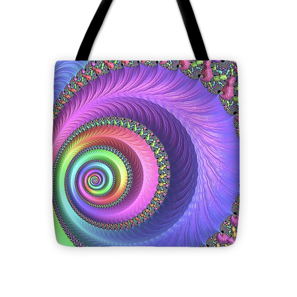 Easter Pastels Digital Fractals - Tote Bag