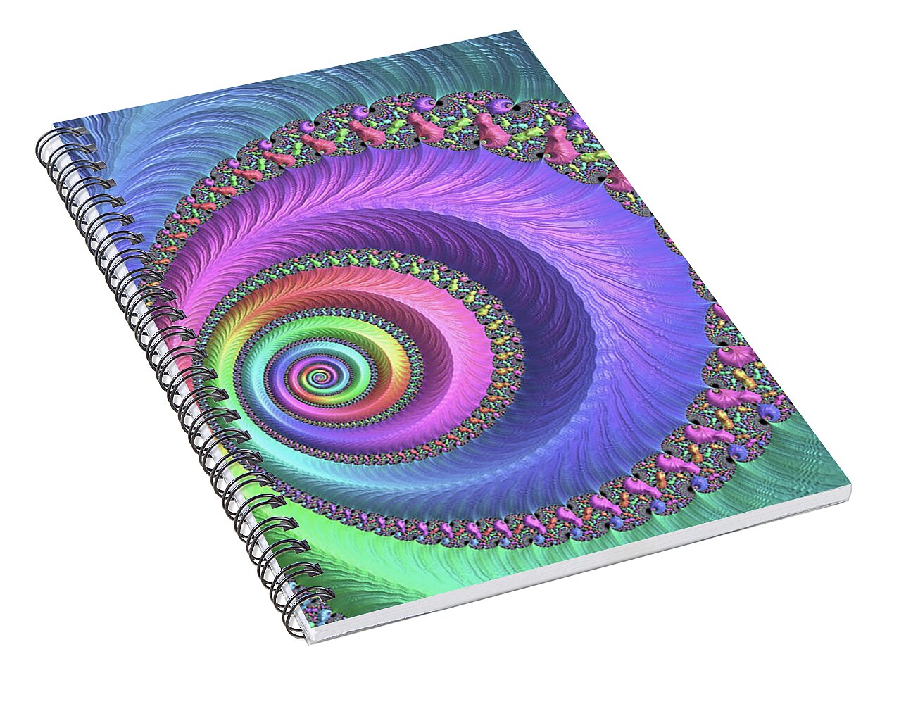 Easter Pastels Digital Fractals - Spiral Notebook