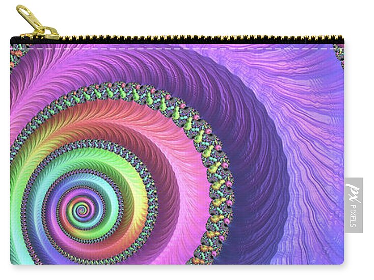 Easter Pastels Digital Fractals - Zip Pouch