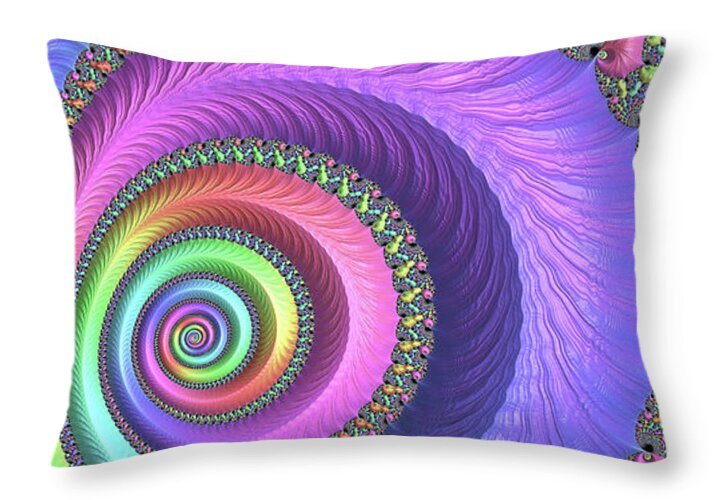 Easter Pastels Digital Fractals - Throw Pillow