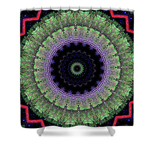 Eccentric Geometric Mandala - Shower Curtain
