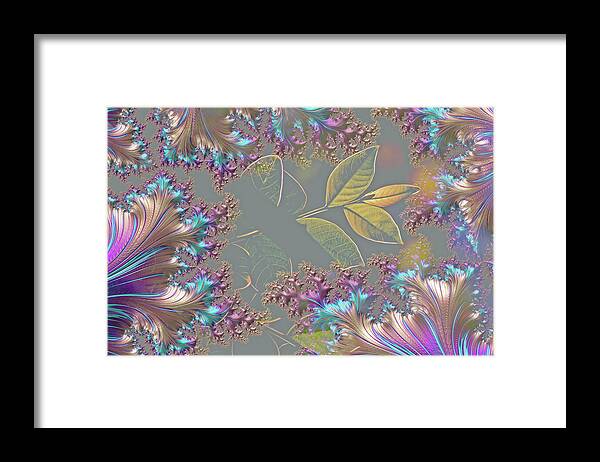 Feathers Gathered around Spring Leaves - Framed Print