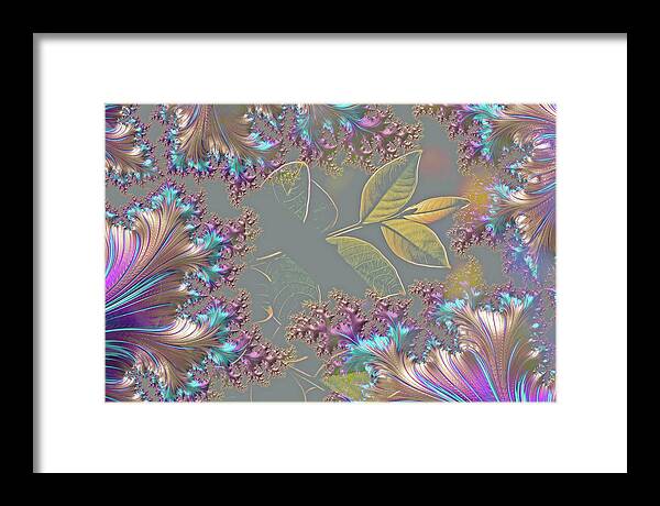 Feathers Gathered around Spring Leaves - Framed Print